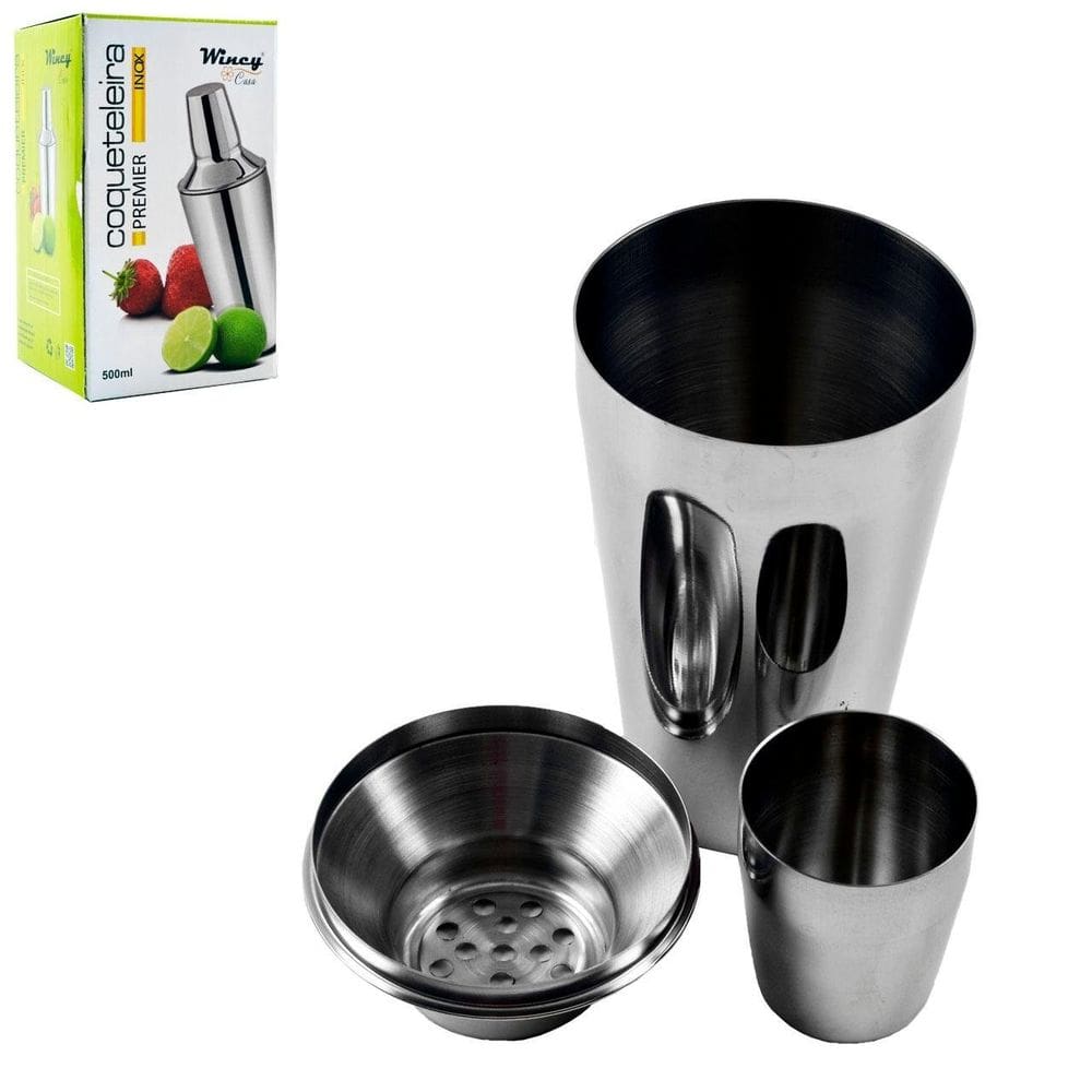 Coqueteleira de Inox 500ml - Tudo em Caixa