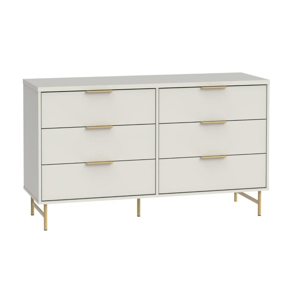 Cômoda 6 Gavetas Yves 135 cm Rack Sala de Estar