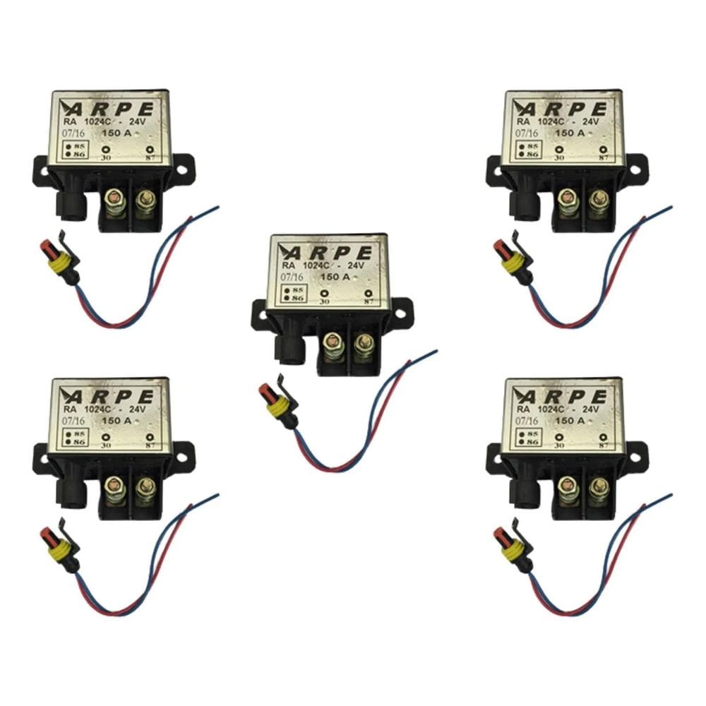 Rele 24V 150A Auxiliar Partida Com Chicote - 6 Peças