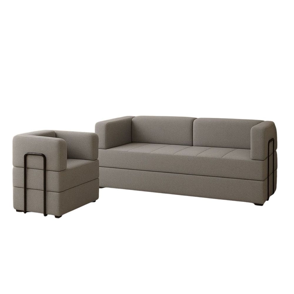 Kit Sofá e Poltrona na Caixa Modular Roberta Para a Sala