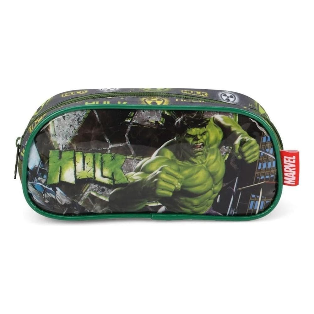 Estojo Escolar Infantil Incrível Hulk Marvel Heroes Luxcel