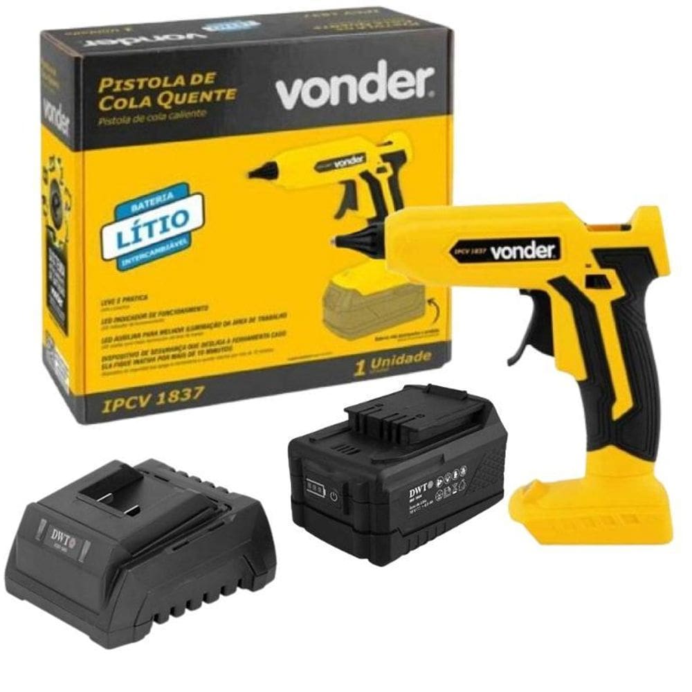 Pistola De Cola Quente Ipcv 1837 Vonder 1 Bateria 2Ah Dwt
