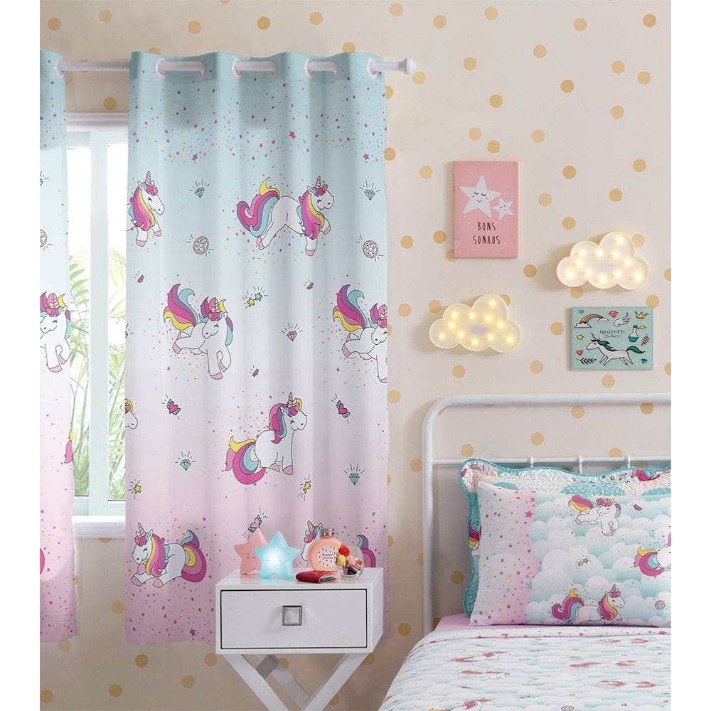 Cortina Com Corta Luz Unicórnio 2,80M X 1,80M Santista