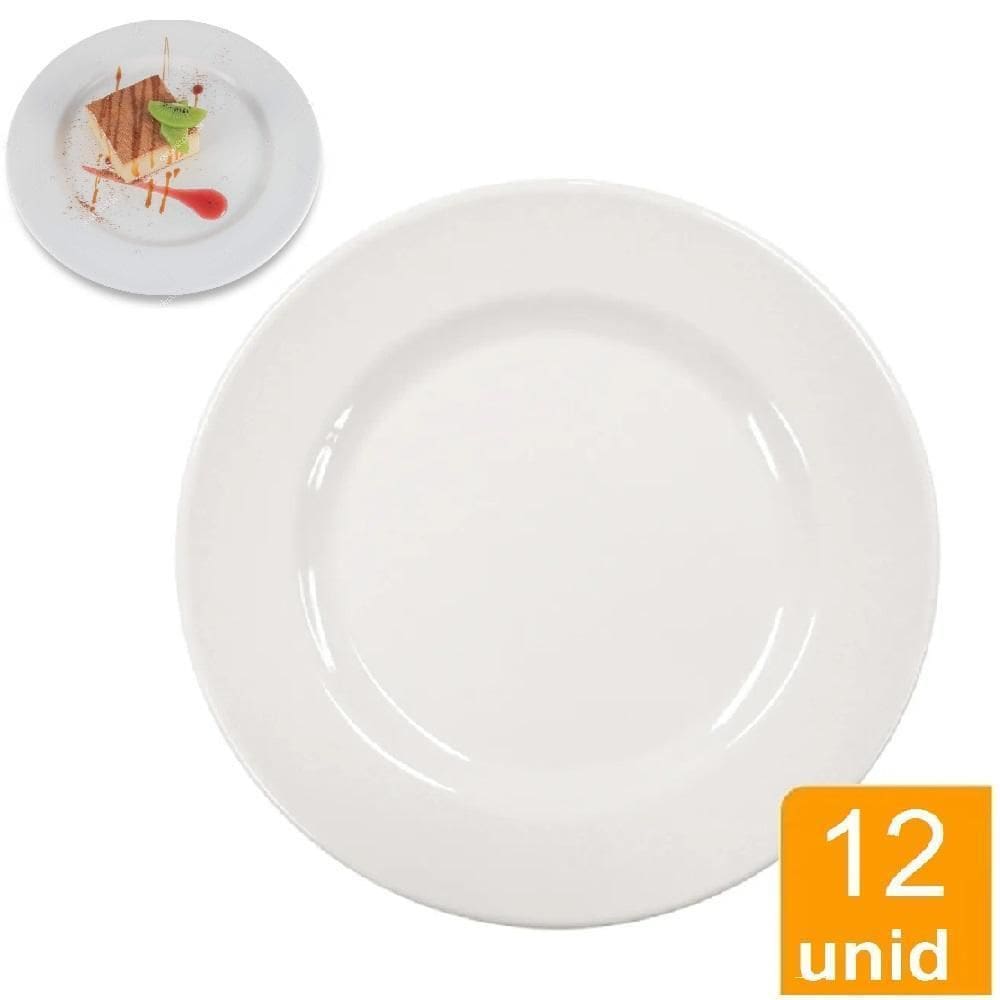 12 Prato Melamina Sobremesa 20Cm Para Buffet Restaurante