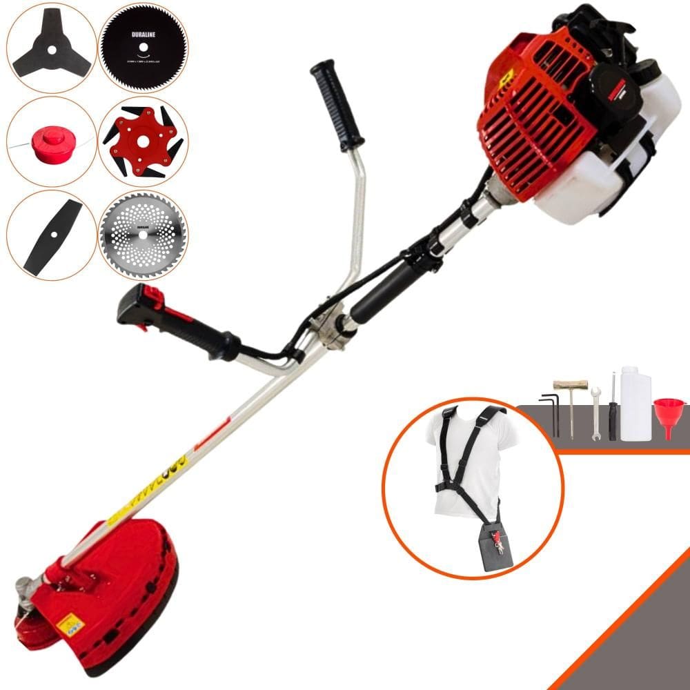 Máquina de Corta Grama Kawashima KW43L À Gasolina 43cc 1,7HP 10.000rpm Multifunções Profissional Completa Com Carretel de Nylon + 5 Lâminas de Corte
