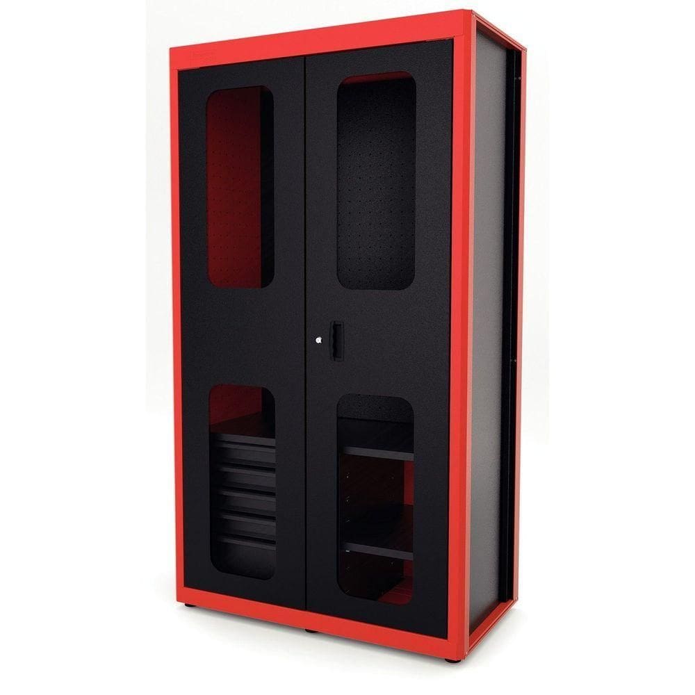 Armário Para Ferramentas 2 Portas Com Visores E 5 Gavetas Tramontina Pro Vermelho Tramontina