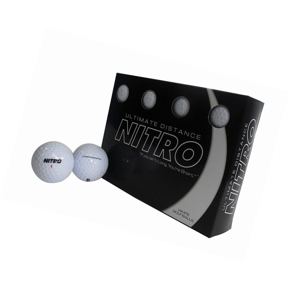 Bola de golfe Nitro Ultimate Distance White, pacote com 12