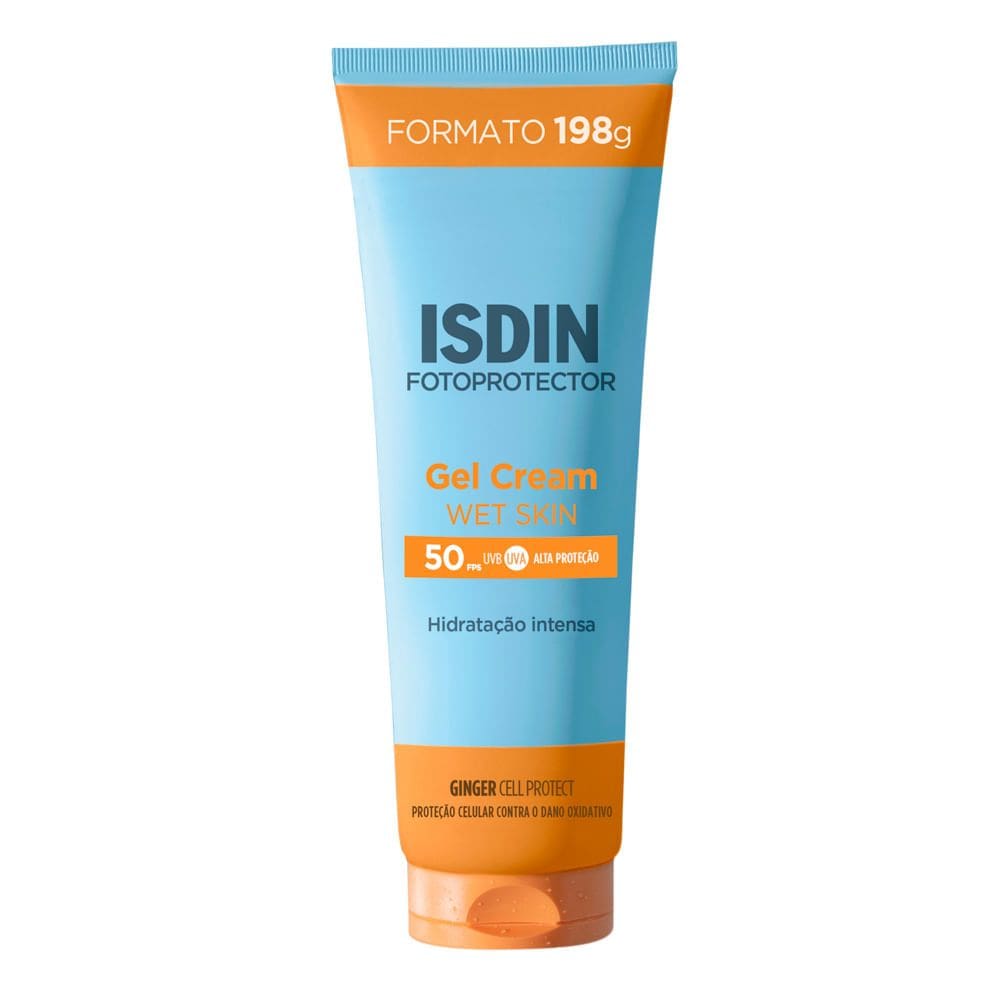 Protetor Solar Isdin Fotoprotector Gel Cream Wet Skin FPS 50 Hidratação Intensa 198g