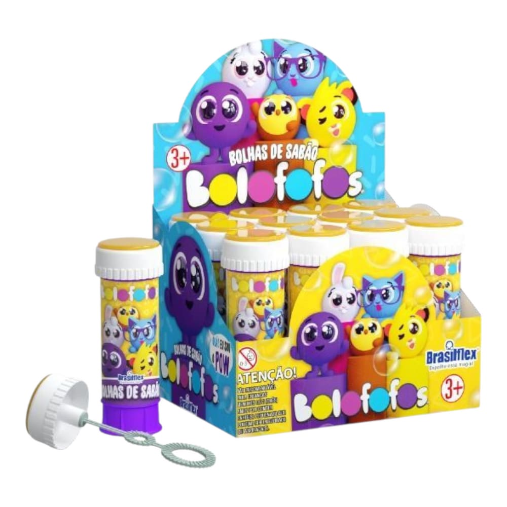 Bolha de Sabão Bolofofos 12Und Perfumada Aniversários Festas 60ml Brasilflex