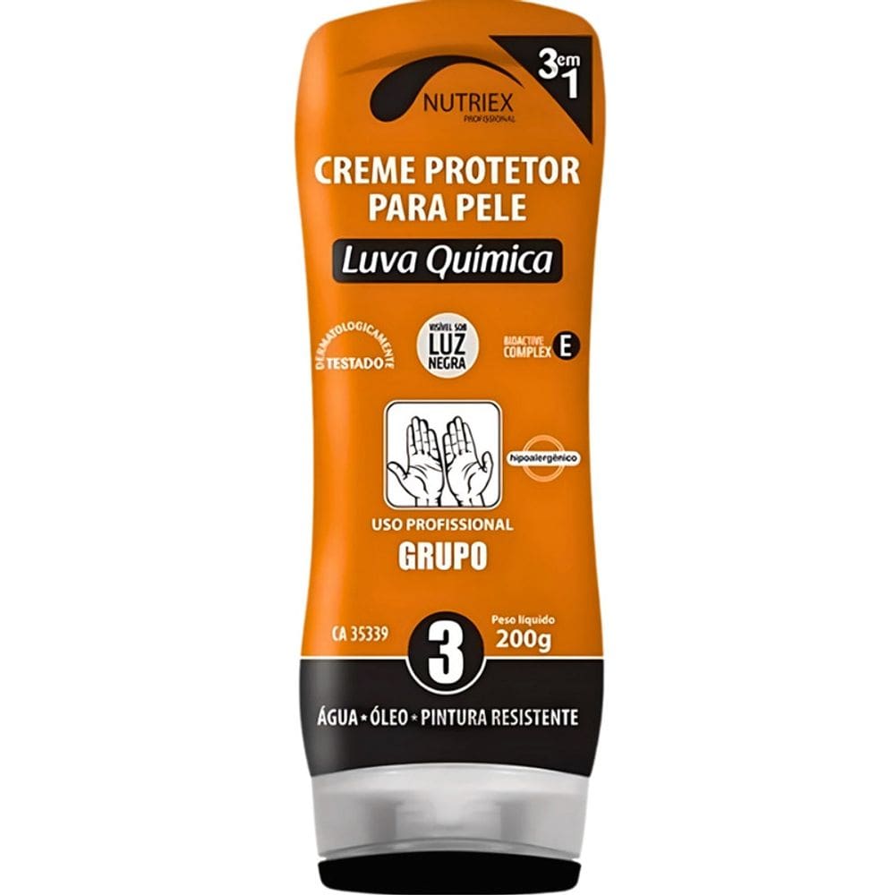 Protetor de Pele Luva Química Profissional Barreiras contra Agentes Químicos 200g Nutriex CA 43802