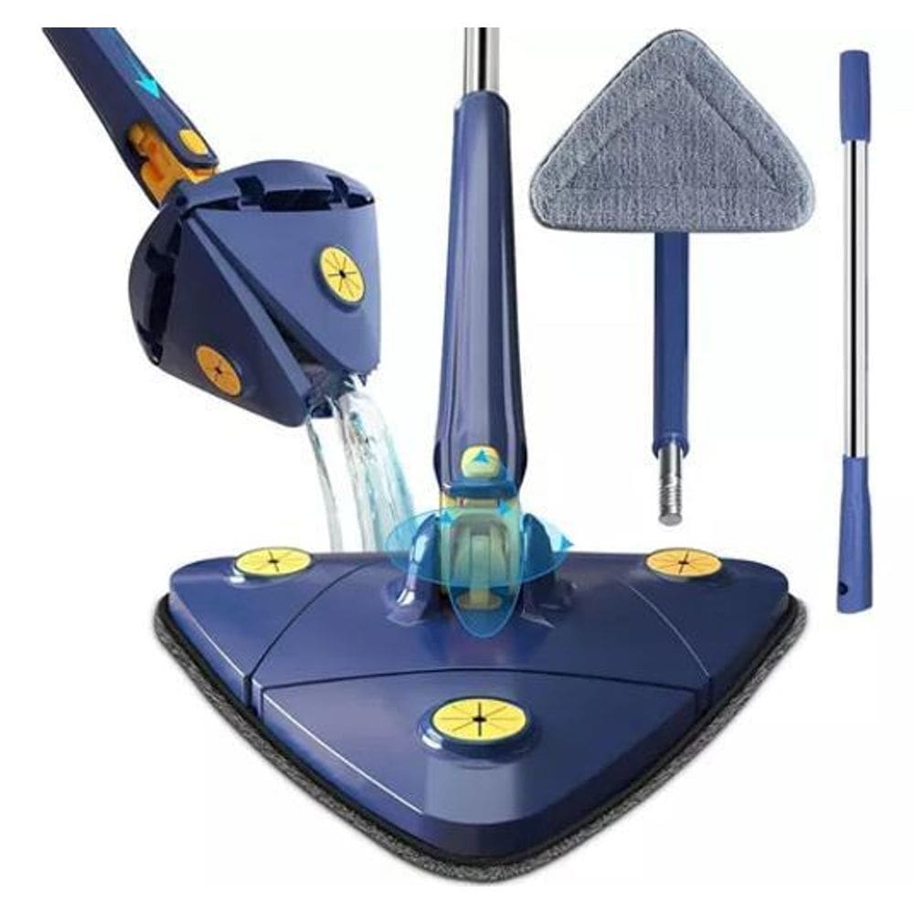 Rodo Limpeza Esfregão Triangular Giratório: Praticidade E