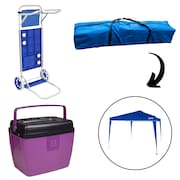 Kit Completo Praia Lazer e Camping com Tenda Fasterr 3x3 Carrinho e Cooler 36L Bel