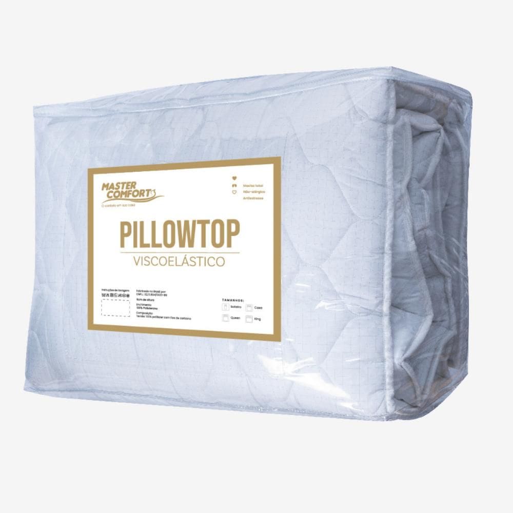 Pillow Top Colchão Viscoelástico Gel Casal (138x188x6cm)