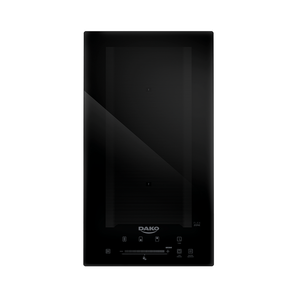 Cooktop de Indução 2 Bocas Preto Com Zona Flexível Dako 220v