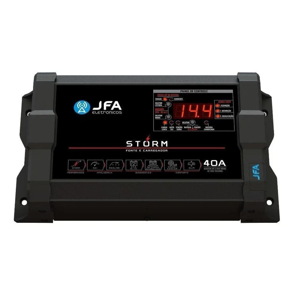 Fonte Carregador De Bateria Jfa 40A Storm Som Automotivo