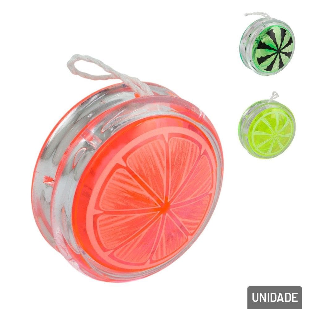 Ioiô de Plástico 5,5cm LUZ LED  - Tudo em Caixa