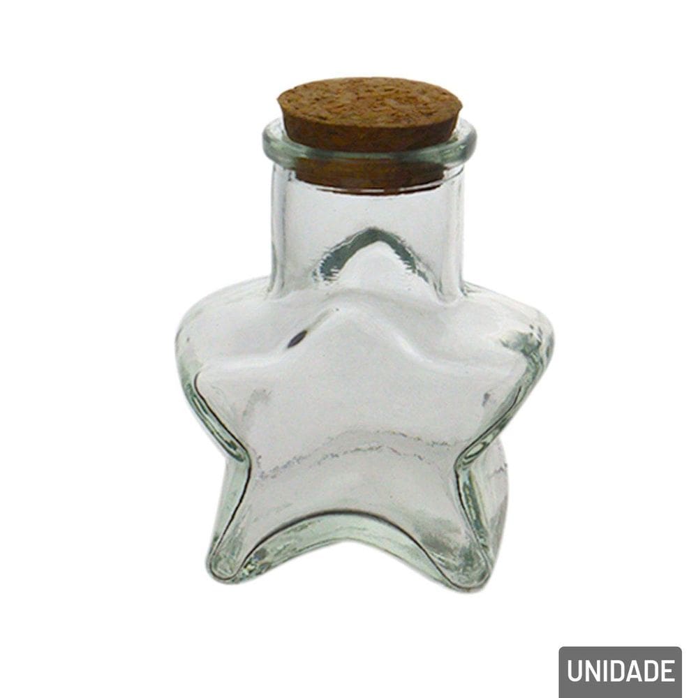 Frasco Decorativo de Vidro 50ml Estrela com Tampa - Tudo em Caixa