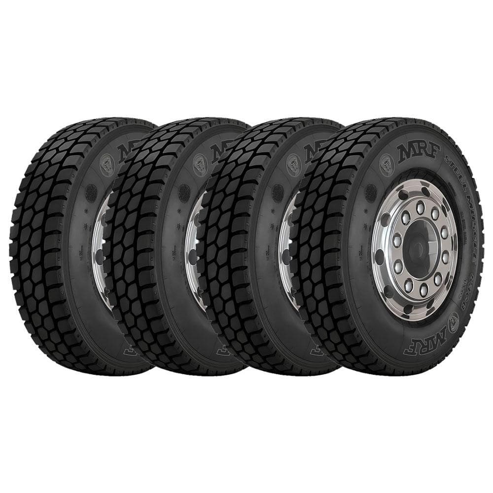 Pneu MRF 295/80 R22.5 Steel Muscle Plus S3C8 152/149M 16PR Borrachudo Kit4