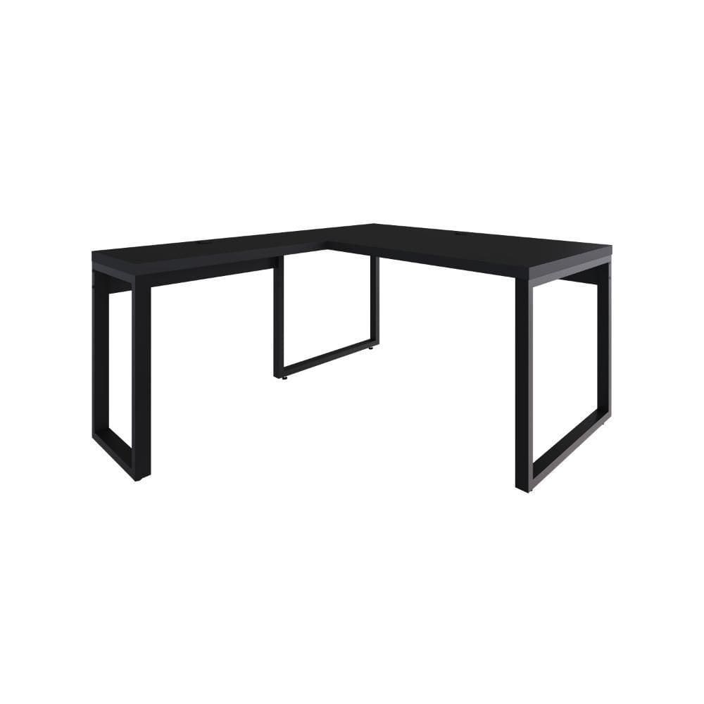 Mesa Em L Diretor 150x160x75cm Yon Preto Preto