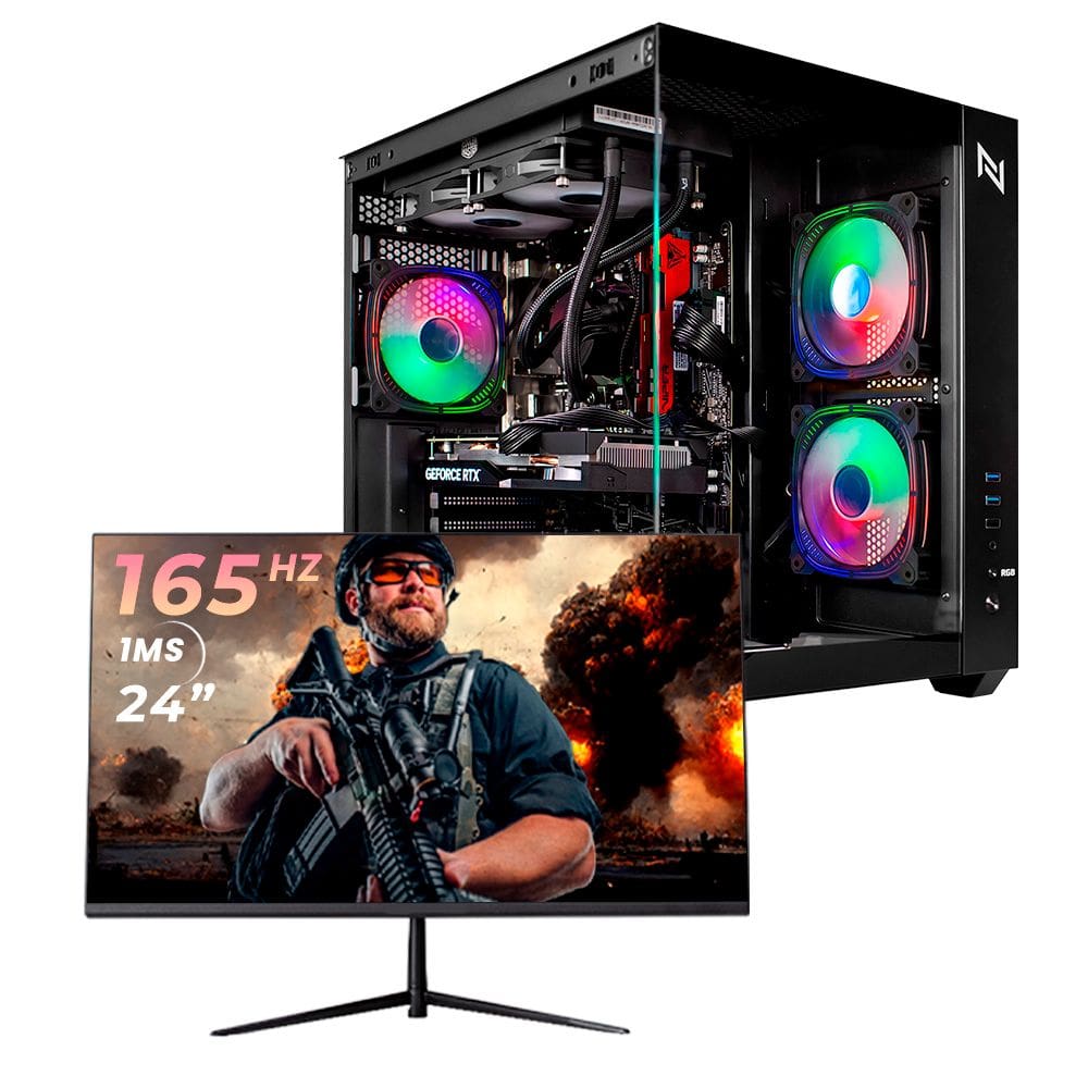 Pc Gamer Completo Black Myth High Ryzen 7 5700, 32GB 3200Mhz, (RTX 4060), SSD 480GB M.2, 600W 80 Plus, Monitor 24 165Hz, Neologic - NLI87916
