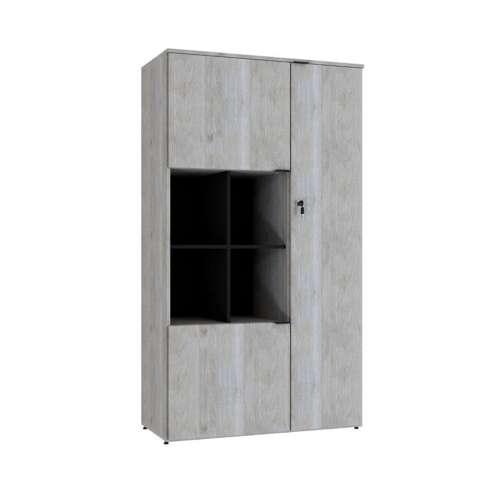Armário Alto Com nicho E 03 Portas 161,5x90x42cm Wlan90 Snow - Preto