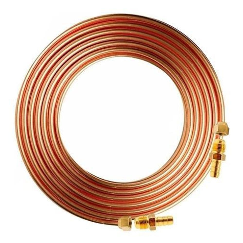 Tubo De Cobre 3/8 Gas De Cozinha 5 Mts Com Bico Mangueira