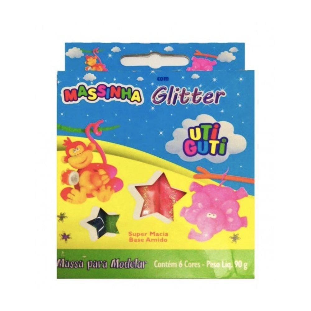 Massinha De Modelar Com Glitter Uti Guti Com 6 Cores