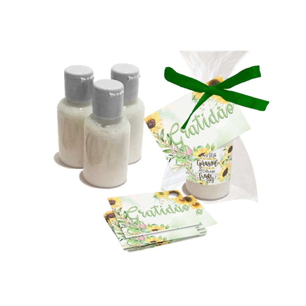 Kit 10 Lembrancinhas Hidratante Girassol Aniversário Festas