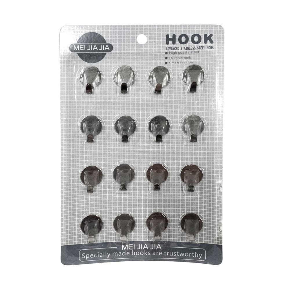 Kit Ganchos Adesivos em Inox 16 Peças - Quanhe