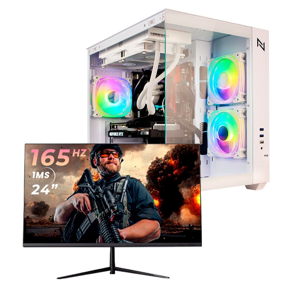 Pc Gamer Completo Black Myth High Ryzen 7 5700X, 32GB 3200Mhz, (RTX 4060), SSD 1TB M.2, 600W 80 Plus, Monitor 24 165Hz, Neologic - NLI87957
