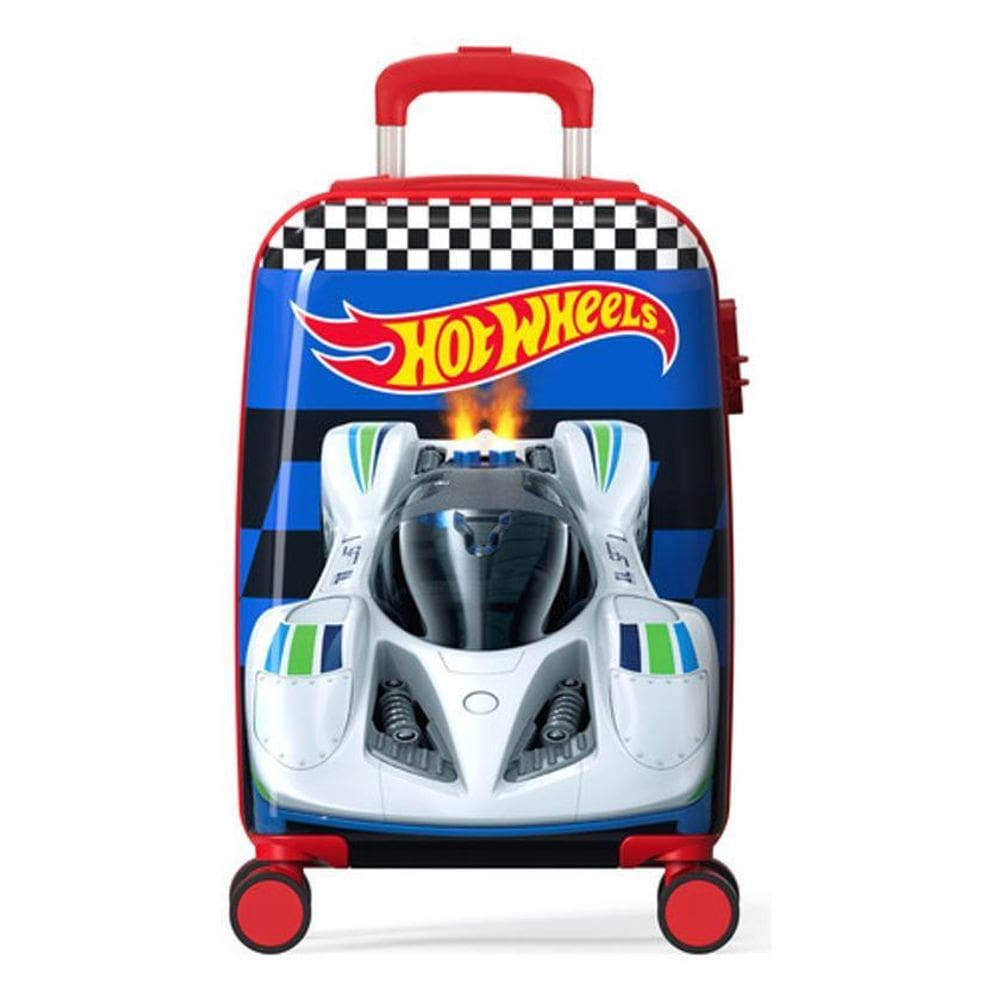 Mala Viagem Infantil Escolar Rígida Rodas 360 Hot Wheels