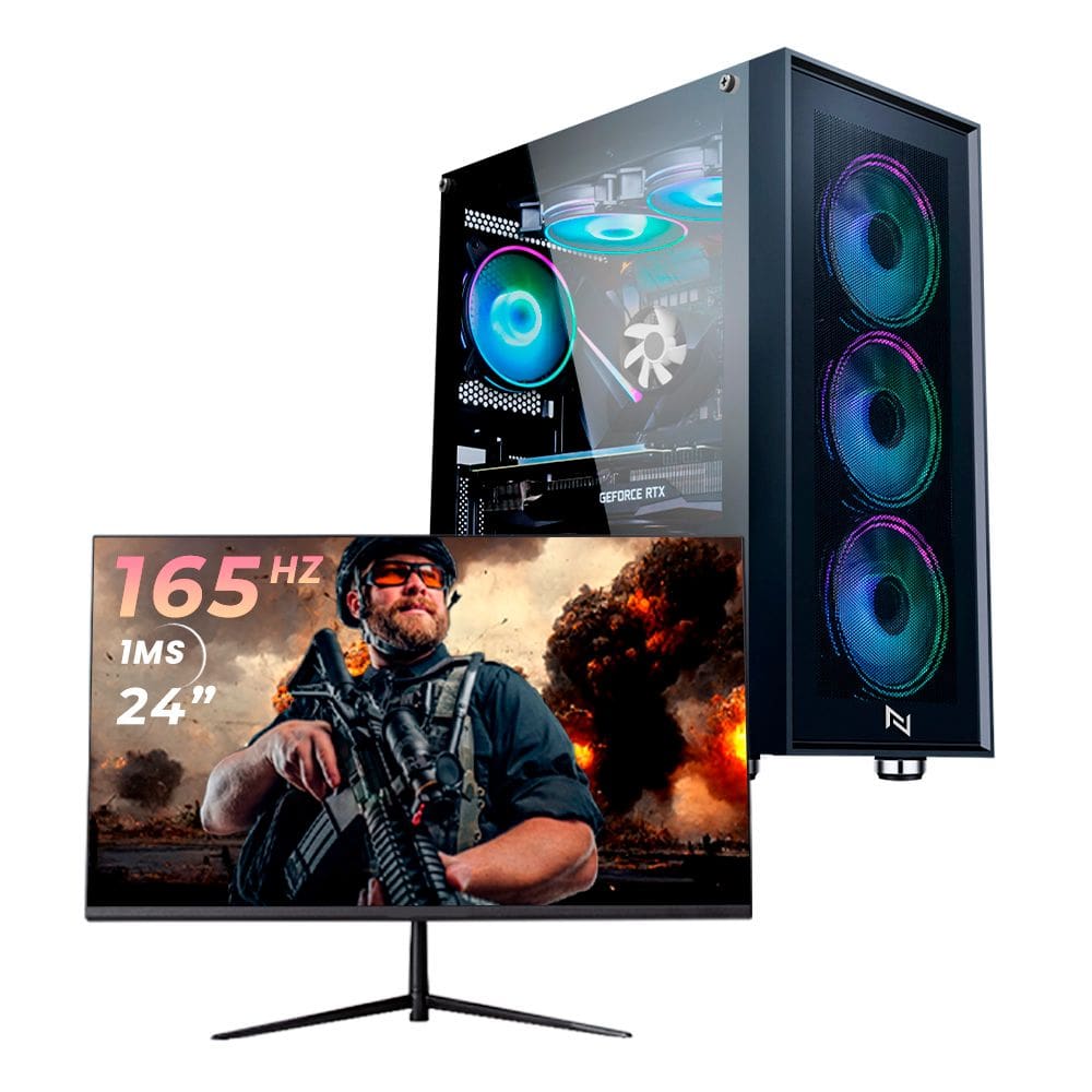 Pc Gamer Completo Black Myth High Ryzen 7 5700X, 32GB 3200Mhz, (RTX 4060), SSD 1TB M.2, 600W 80 Plus, Monitor 24 165Hz, Neologic - NLI87955