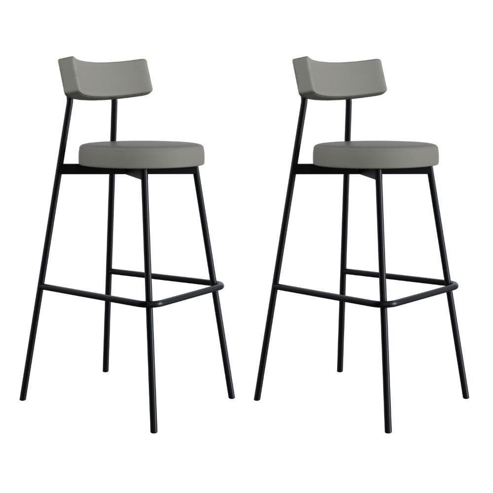 Banqueta Alta Stout Ae: 100 / Aa: 75cm Com 02 Un. Courino Venus Cinza Cinza