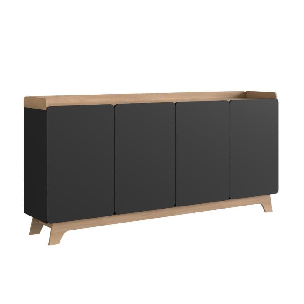 Balcão Buffet 4 Portas 200cm John - Preto