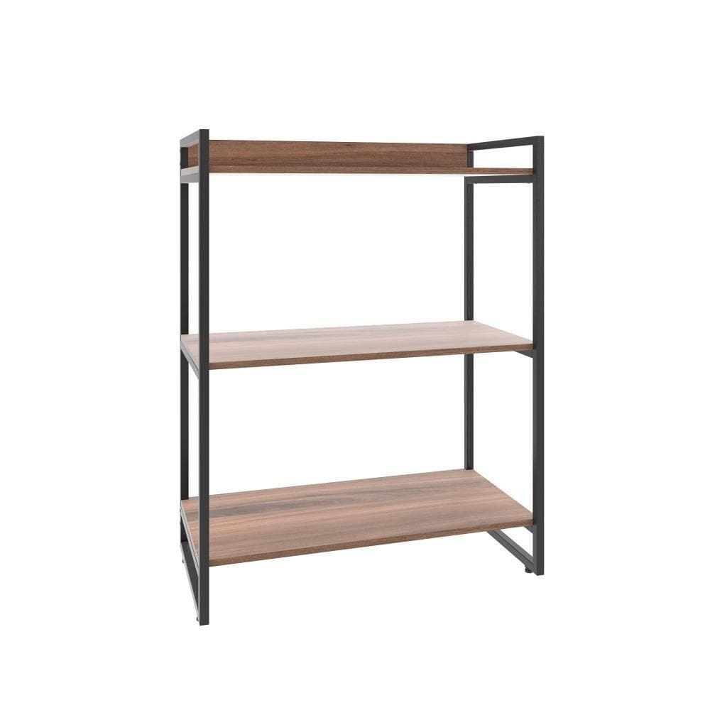 Estante Kuadra 80x40x104cm C/03 Prateleiras Nogal / Nogal /