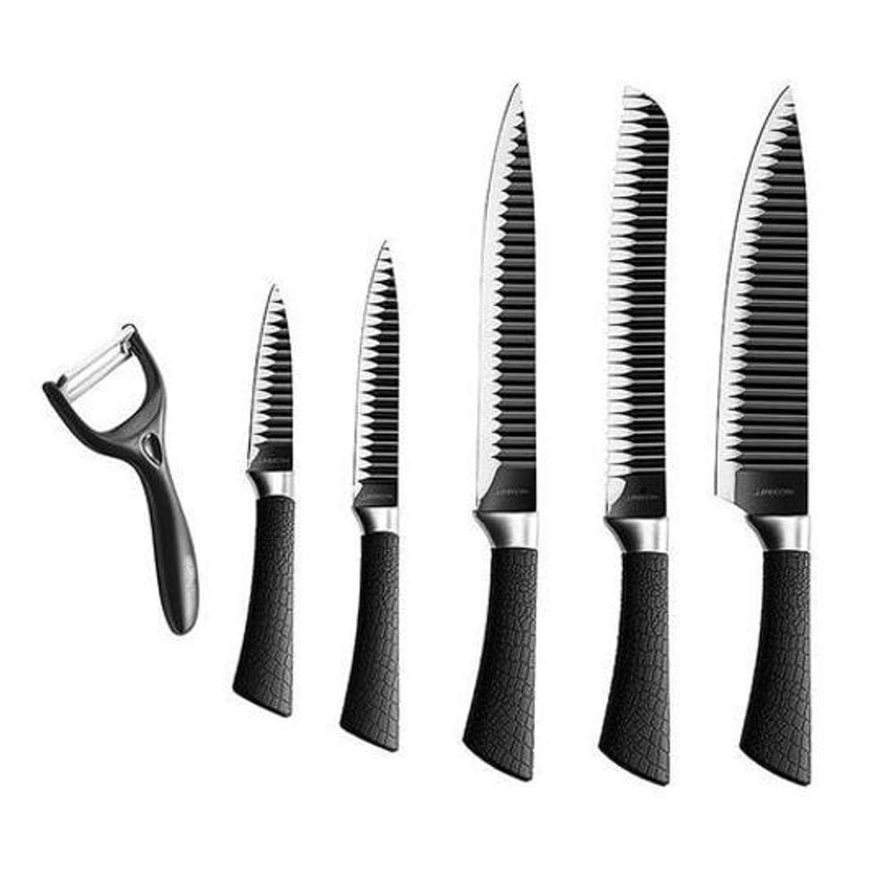 Conjunto De Facas Profissional Preta - 6 Peças