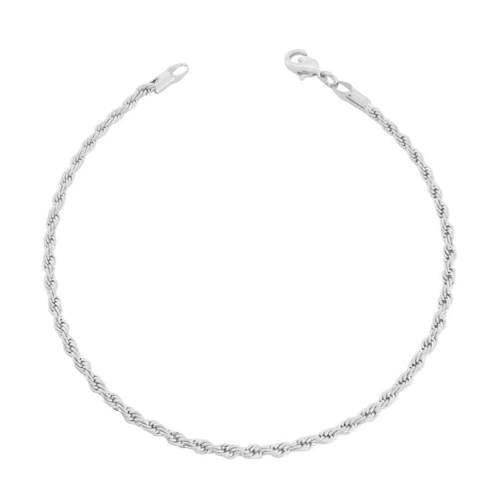 Pulseira Cordão Baiano Masculino 2,5mm Banhada a Prata