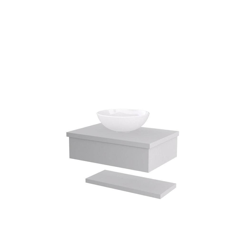 Conjunto Bancada C-cuba R35 E Prateleira Metrópole 605 Perffect Acetinado Branco Chess