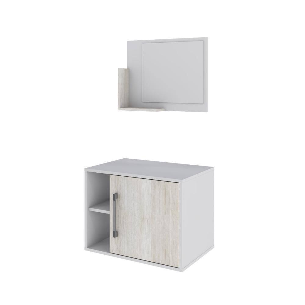 Conjunto Balcão E Espelheira Soft 600 Perffect Acetinado Branco Chess C-snow