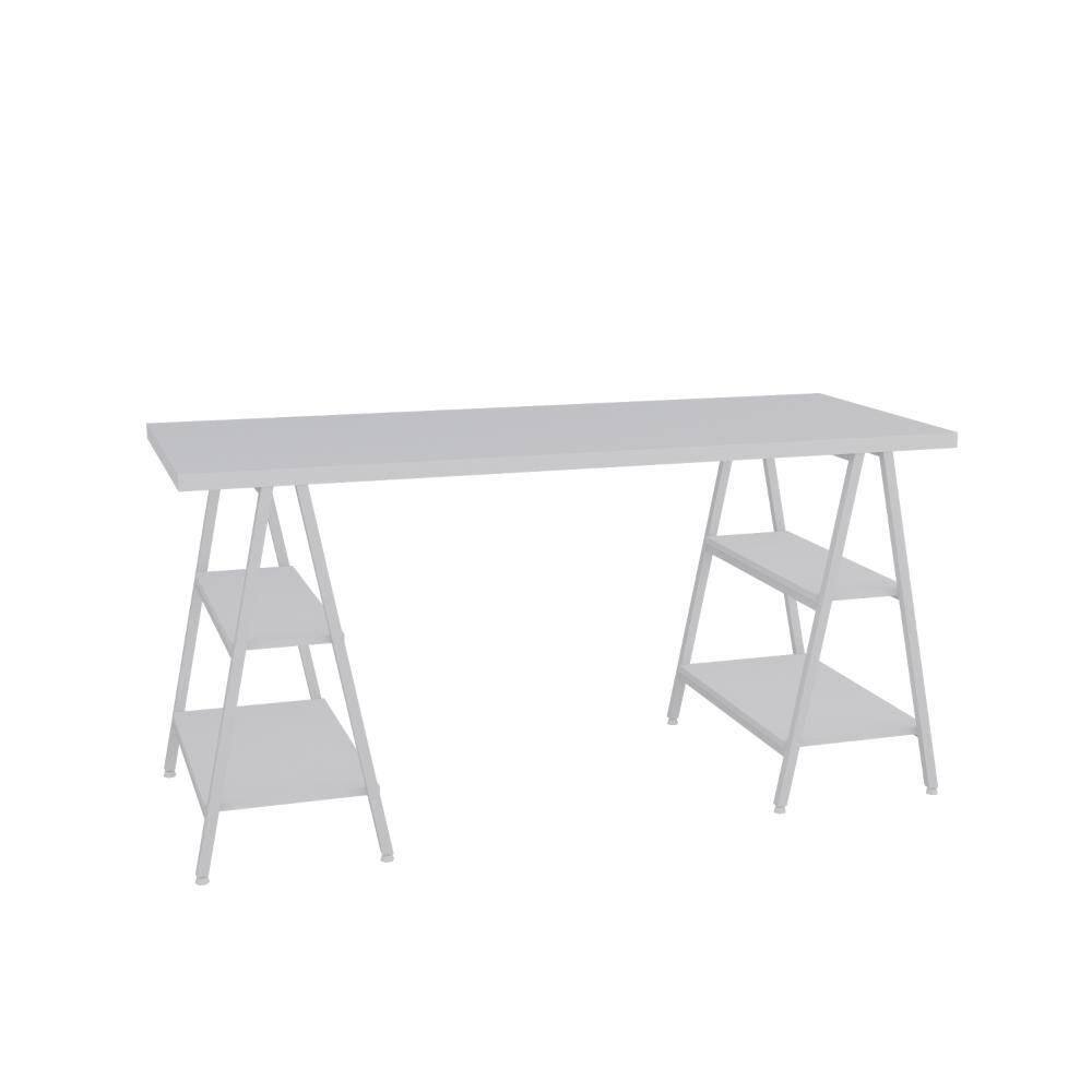 Mesa Kuadra Cavalete 150x60x75cm Branco Chess - Branco Chess -