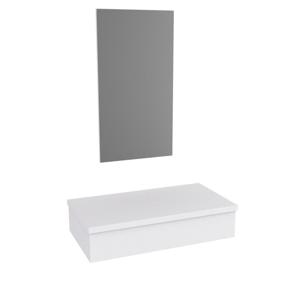 Conjunto Bancada E Espelheira Ktme802 Perffect Acetinado Branco Chess