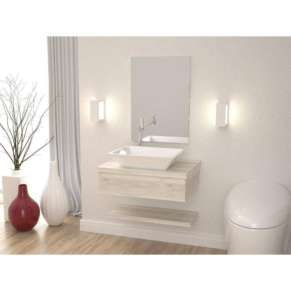 Conjunto Bancada C-cuba Messina E Prateleira Metrópole 605 Preto ônix Snow