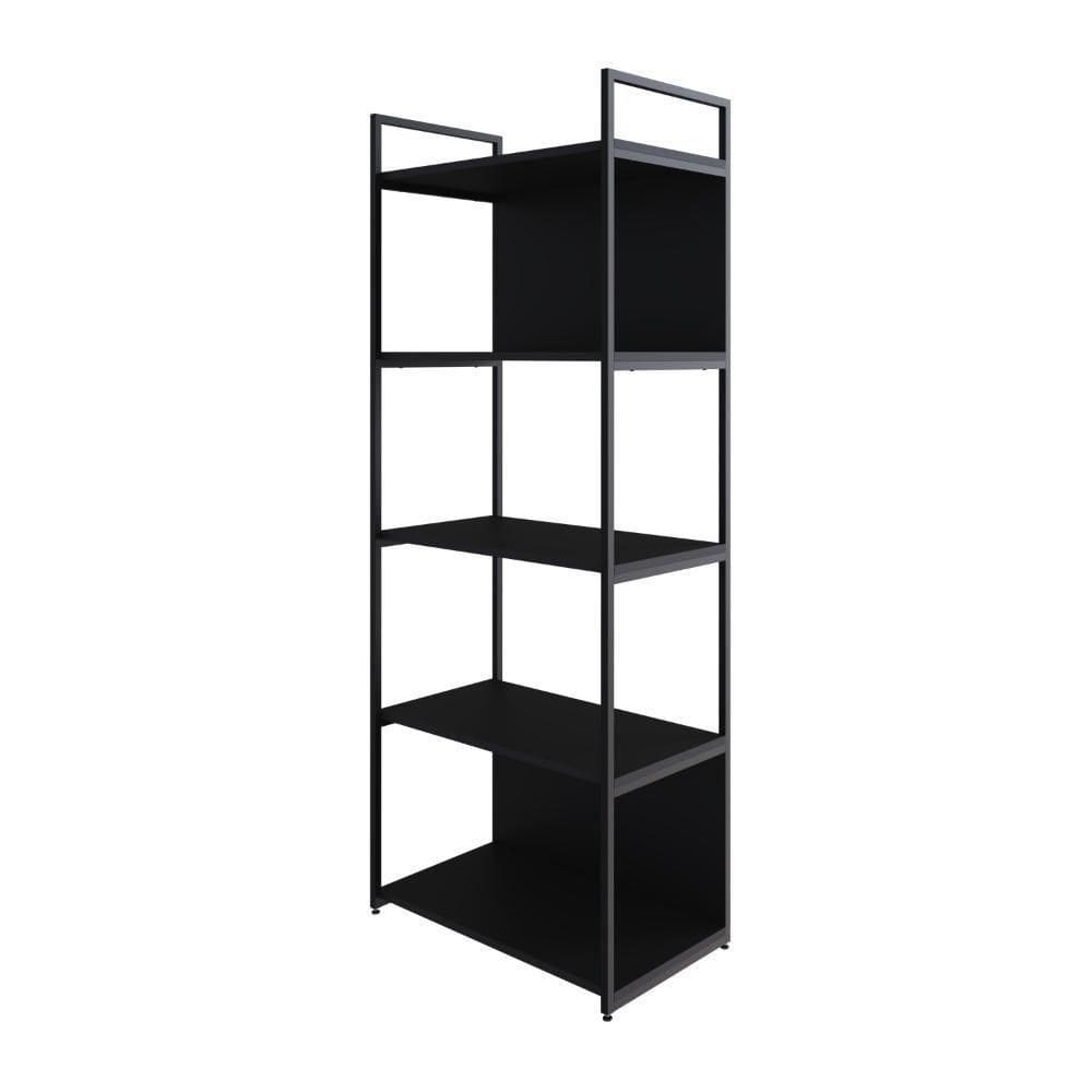 Estante C/05 Prateleiras 152x60x33cm C/fundo Yon Preto Tx/ Preto Tx/