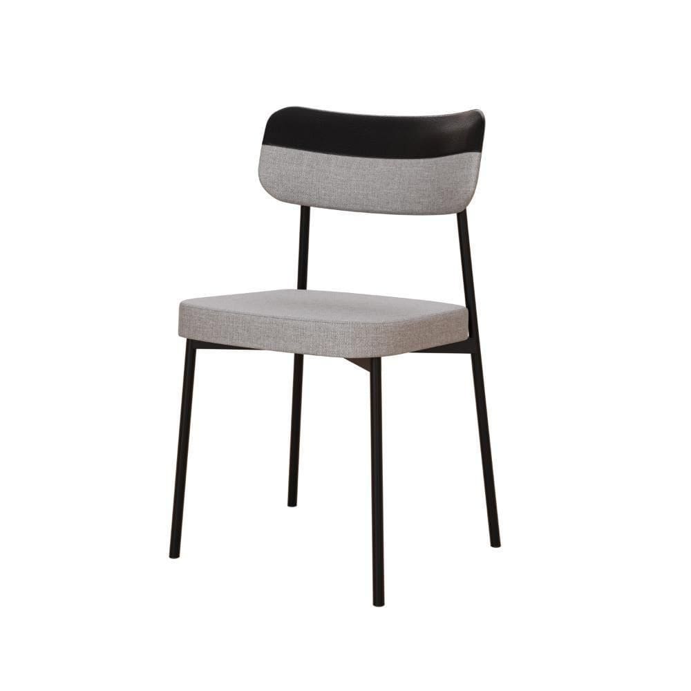 Cadeira Mynna Fixa C/4 Pes 525 X 470 X 790 Mm C/1 Un. Claro/courino Preto Crt Cinza Claro/courino Preto