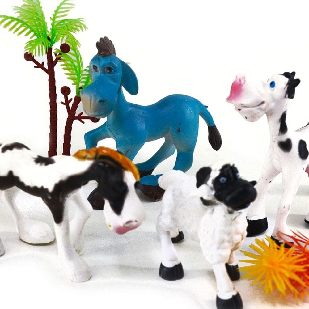KIT Animais de Plástico 07 Peças Fazenda - Tudo em Caixa