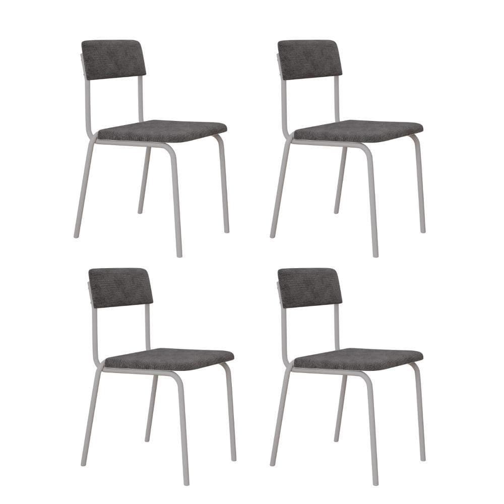 Cadeira Fit Fixa C/4 Pes 475 X 505 X 810 Mm C/4 Un Pés Brancos. Nevoa Nevoa