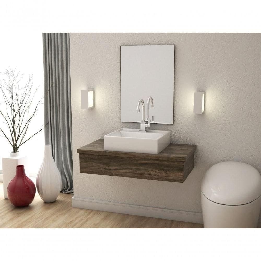 Conjunto Bancada E Espelheira Ktme802 Carvalho Carvalho Dark