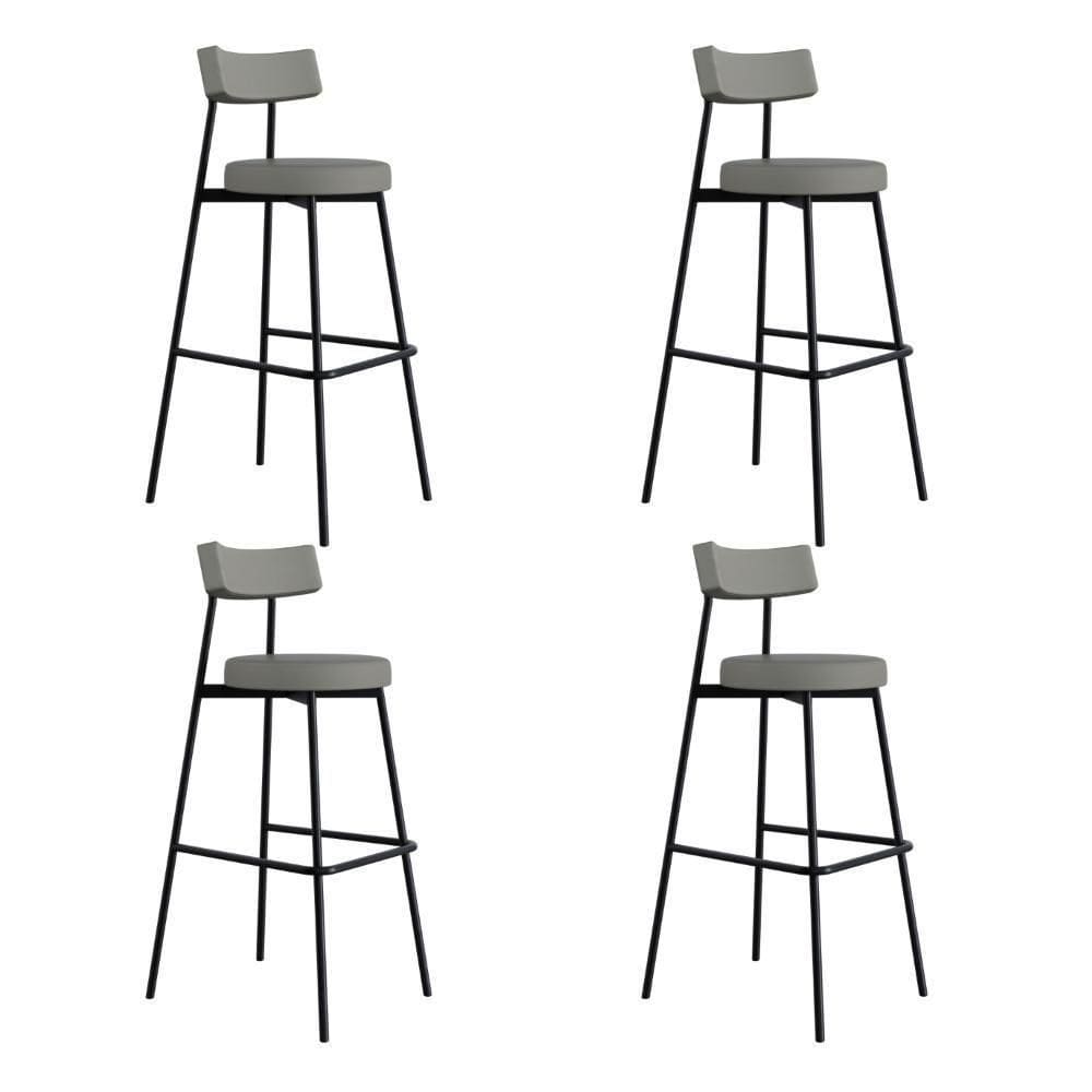 Banqueta Alta Stout Ae: 100 / Aa: 75cm C/04 Un. Courino Venus Cinza Cinza