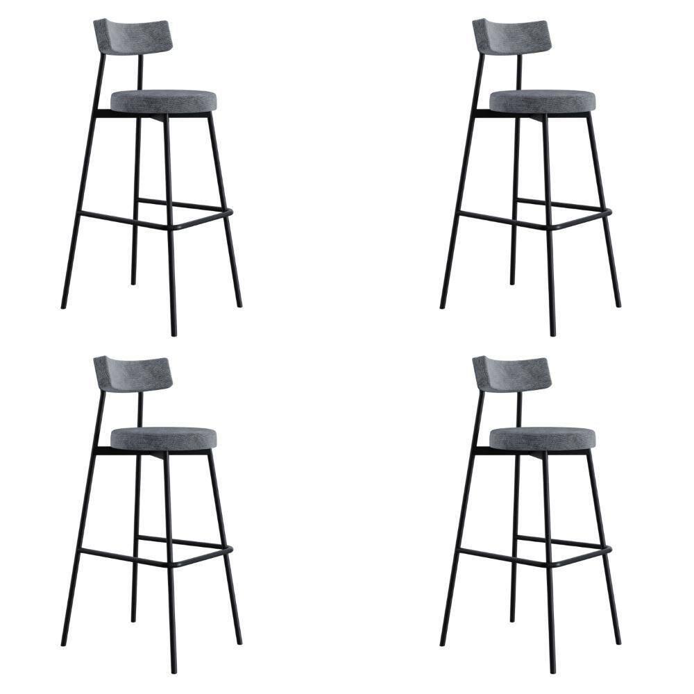 Banqueta Alta Stout Ae: 100 / Aa: 75cm C/04 Un. Névoa Prata City Névoa Prata City