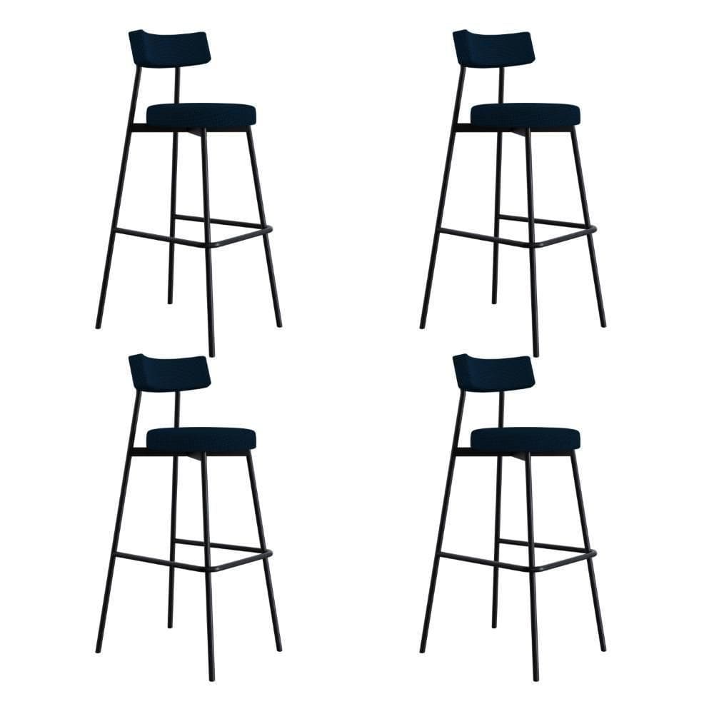 Banqueta Alta Stout Ae: 100 / Aa: 75cm C/04 Un. Etnico Marinho Etnico Marinho